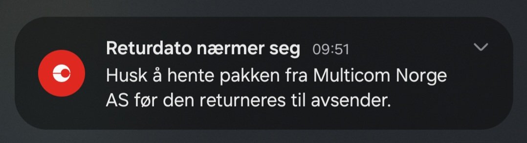 Seriøst <a href="/postennorge/">Posten Bring AS</a>??
Pakka ankom nettopp butikk og dere sier det nærmer seg retur?