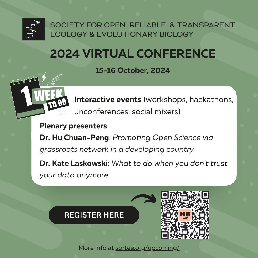 🚨 Just one week left until our conference kicks off! 

Join us for unconferences, workshops, and hackathons. 

Register now at sortee.org/upcoming! #SORTEE2024