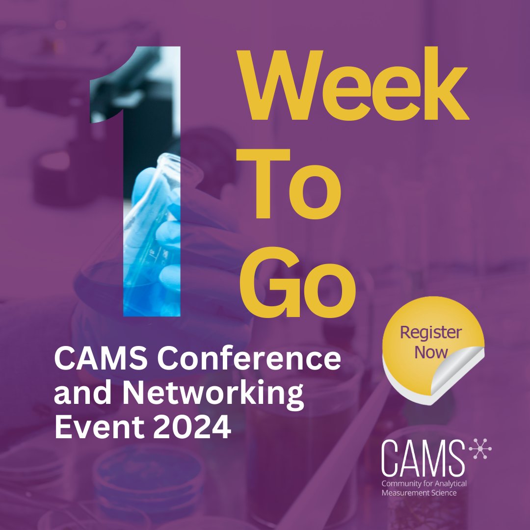 1 week to go until the CAMS Conference. ⌛🧪 Registration closes tomorrow.

The 2024 Conference on 18 September will celebrate great research and introduce the 2025 Industry Call and MSI Grand Challenges Call.- okt.to/0zwb34 #CAMSUK #GrandChallenges
