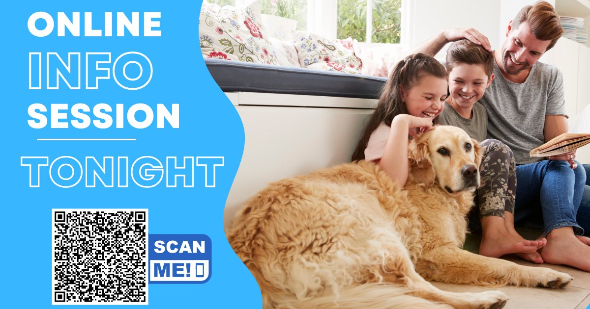 Finding out about fostering is just a QR code away! 

Scan the QR code to join us from 6:30 til 8pm, where we'll be delving into fostering and how it can fit in with you.