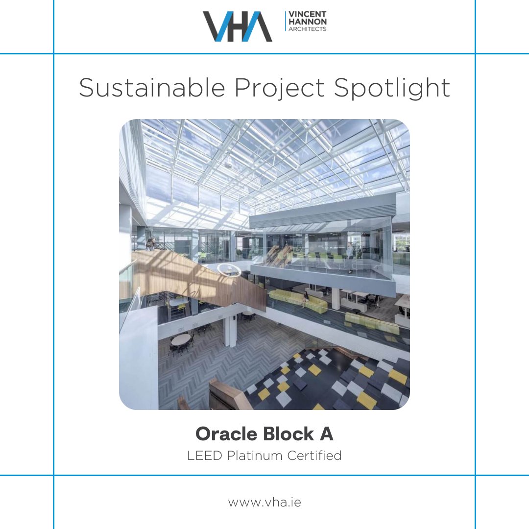VHArchitects's tweet photo. We’re shining the light on a LEED Platinum Certified project, Oracle Block A. 🏢 

A bold departure from Oracle’s previous office designs, Block A embraces a darker, more intimate aesthetic that contrasts with their traditionally bright and open spaces. #WGBW2024 #BuildingLife https://t.co/aPDNjkQjYM