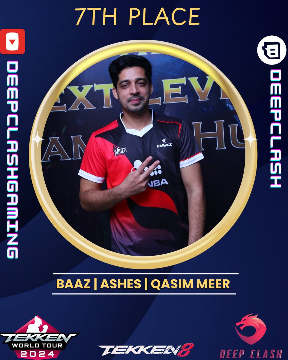 afaqgibran's tweet photo. @ashesgamingpk @QasimMeer3 showcased exceptional talent and tenacity, finishing in 7th place in a fiercely competitive lineup!

We’re excited to see even more from you in the future!

#Tekken8 #Esports #Ashesgaming #QasimMeer #DojoEvent #EsportsPakistan https://t.co/Gp8lYVkkYL