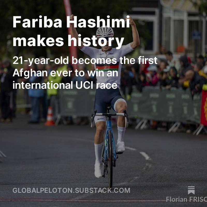 GlobalPeloton's tweet photo. Big stories at La Vuelta, Tour de Romandie Féminin and Tour of Britain, but the biggest result of the last week has to be Fariba Hashimi's history making victory 🇦🇫

Read: https://t.co/sE5hIyjVmg

📷 Florian Frison / DirectVelo https://t.co/YVCdLmex9g