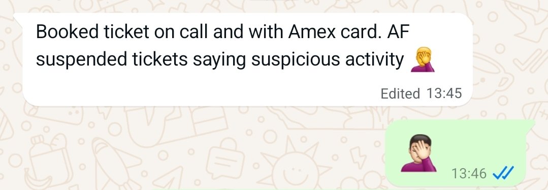 ameya4mPune's tweet photo. Guys, in the AirFrance-Axis incident, it is not Axis' mistake!!!
It is just that @airfrance is 🤬RACIST🤬.
A friend booked using Amex (and Amex is only available on call center booking) and they cancelled all the tickets 😐
Why are they racist towards Indians redeeming tickets? https://t.co/w9VcVFmoja