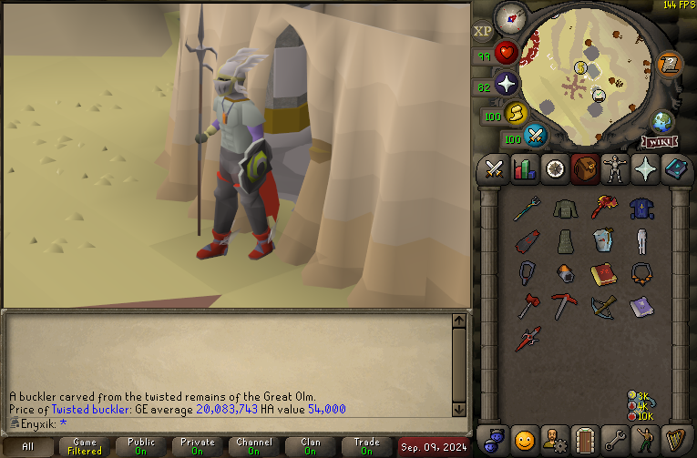 enyxikOSRS's tweet photo. First Chambers of Xeric unique on my Ironman: Twisted Buckler! https://t.co/8QbKZHZq7T