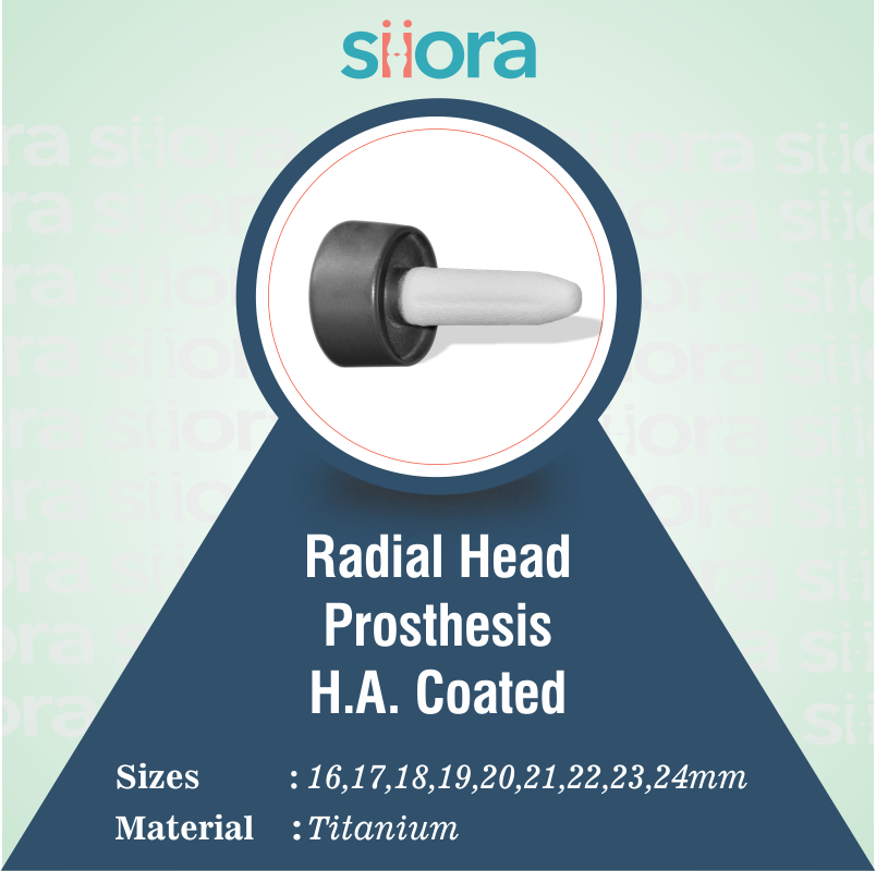 siorasurgicals's tweet image. Introducing our Radial Head Prosthesis, H.A. Coated for enhanced durability. Available in multiple sizes (16-24mm) and crafted from high-quality titanium for optimal performance in orthopedic surgeries. #OrthopedicImplants #RadialHeadProsthesis #Siora #Titanium #MedicalDevices