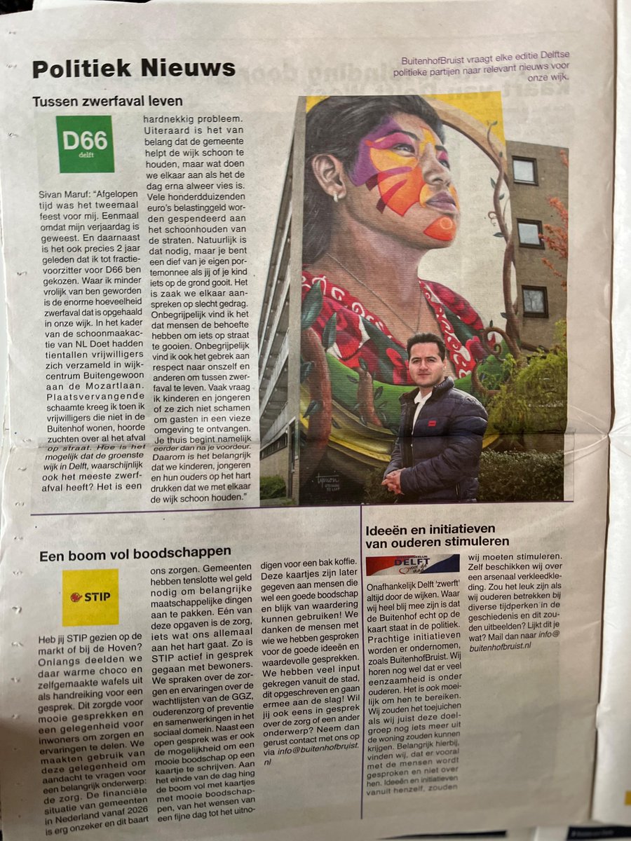 D66 Delft (@d66_delft) on Twitter photo Fractievoorzitter <a href="/SivanMaruf/">Sivan Maruf</a> uitte zich deze zomer in Buitenhof Bruist over zwerfafval in zijn wijk. 'Het is belangrijk dat we met elkaar de wijk schoonhouden'. Lees hieronder het hele artikel: Fractievoorzitter <a href="/SivanMaruf/">Sivan Maruf</a> uitte zich deze zomer in Buitenhof Bruist over zwerfafval in zijn wijk. 'Het is belangrijk dat we met elkaar de wijk schoonhouden'. Lees hieronder het hele artikel: