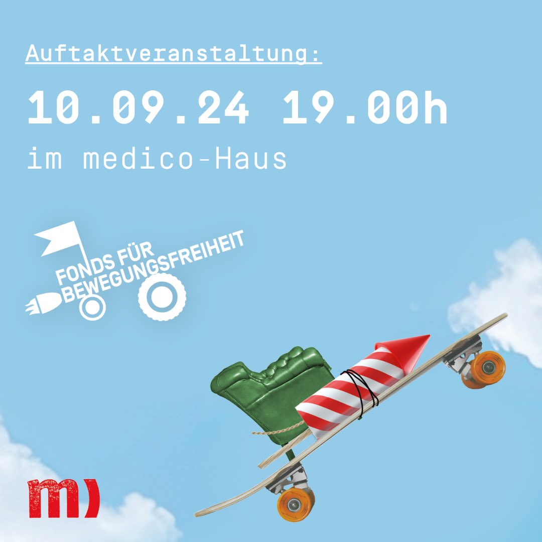 Morgen ist es soweit! Wir eröffnen den Fonds für Bewegungsfreiheit.
In diesen Zeiten ist es wichtiger denn je für das #Menschenrecht auf #Asyl einzustehen und der Kriminalisierung von #Flucht etwas entgegen zu setzen!
u.a. mit Şeyda Kurt, <a href="/KeremSchamberg/">Kerem Schamberger</a> <a href="/freehomayoun/">freehomayoun</a>. Sei dabei!