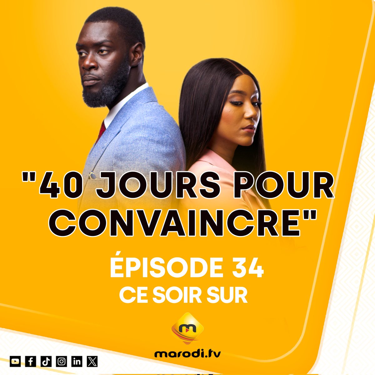 maroditv's tweet image. Le marché est simple : dans 40 jours, si Rachid n'arrive pas à convaincre, le mariage prendra fin. 😬

Rendez-vous ce soir pour l'épisode 34. ⏳

#maroditv #marodi #promesses #production