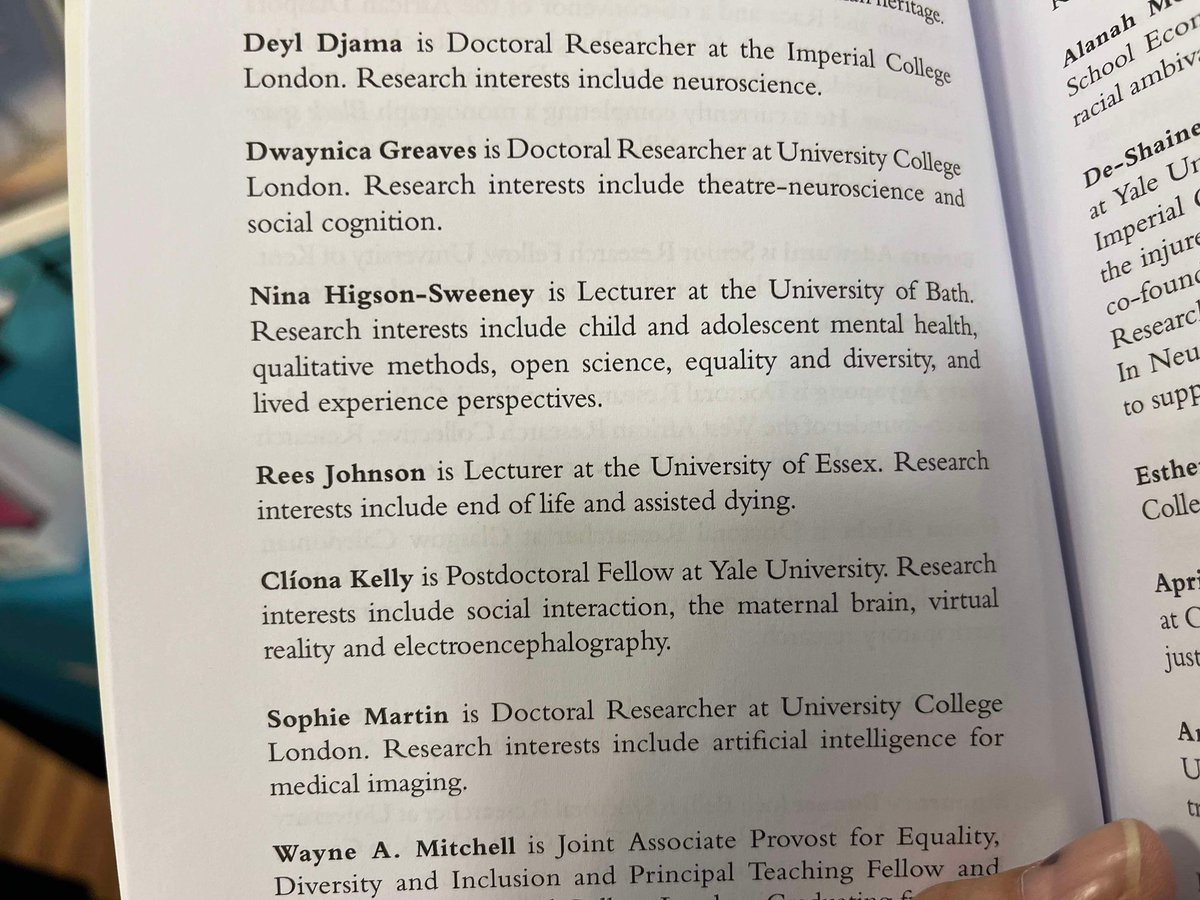My mum is at a conference in Manchester, and look what she found in the wild! 🙌🏽 Technically it’s not published until tomorrow, but I suppose a lucky few of you get a sneak peak 🤭

Pre-orders are still available here: policy.bristoluniversitypress.co.uk/the-black-phd-…