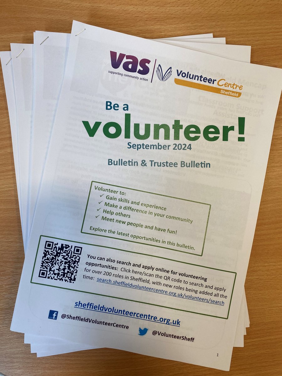 Sheffield Volunteer Centre (@volunteersheff) on Twitter photo 📢 Our September bulletins are jam packed with interesting volunteer roles with <a href="/SheffieldMencap/">Sheffield Mencap</a> <a href="/BookmarkCharity/">Bookmark Reading Charity</a> <a href="/dragonflytweets/">Dragonfly Cancer Trust</a> <a href="/FriendsBrook/">Friends of Whirlow Brook Park</a> & many more! Take a look here: ow.ly/jcNq50SSOuf or pick up a copy from our office. ☺️
#sheffield #sheffieldissuper #volunteer 📢 Our September bulletins are jam packed with interesting volunteer roles with <a href="/SheffieldMencap/">Sheffield Mencap</a> <a href="/BookmarkCharity/">Bookmark Reading Charity</a> <a href="/dragonflytweets/">Dragonfly Cancer Trust</a> <a href="/FriendsBrook/">Friends of Whirlow Brook Park</a> & many more! Take a look here: ow.ly/jcNq50SSOuf or pick up a copy from our office. ☺️
#sheffield #sheffieldissuper #volunteer
