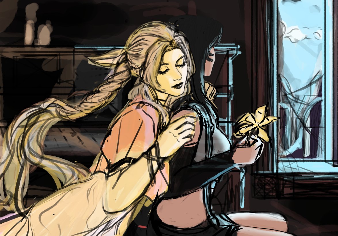 Repost on my account for the end of Aerti week ! 
First post since ... 😅
Collaboration with @StripsofLight
!
#aertiweek2024 #aerti #FinalFantasy #fanart