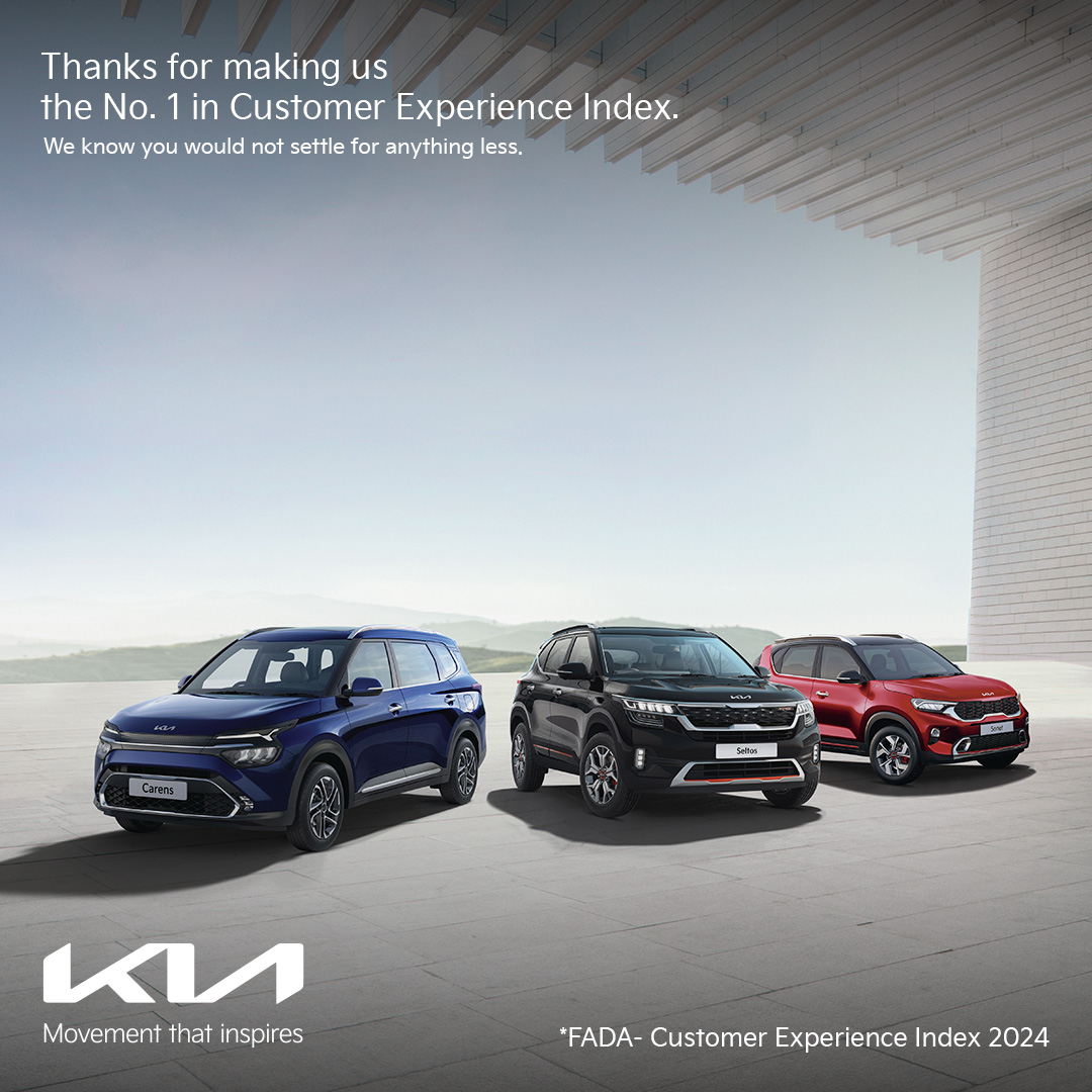 shawkiamumbai's tweet photo. Kia India is thrilled to announce that we have taken the top spot in the 2024 Customer Experience Index (CEI) by FADA in Collaboration with Frost &amp; Sullivan for the mass market segment, leading all other automotive brands.
#KiaIndia #FADACEISurvey2024 #CustomerExperienceIndex https://t.co/pyq84zH6sB