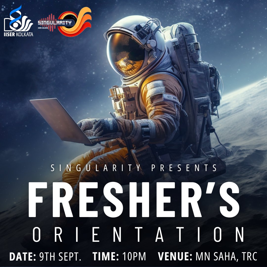 singularity_ik's tweet photo. Are you new in @iiserkol? Are you curious about the stars, space, Universe and everything in it? Come join us tonight for Freshers' orientation to the astronomy club of IISER Kolkata @singularity_ik. https://t.co/41MfjAqVEQ