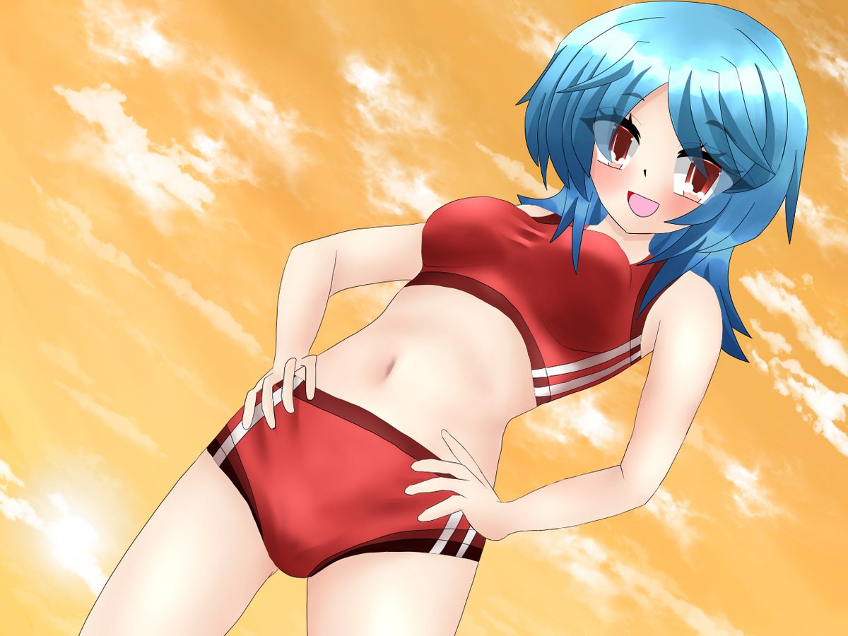 #イラスト 
#絵柄好みって人にフォローされたい 
もう一つのアカウントで載せたイラストの再掲。
ボーイッシュな幼馴染は運動も得意🥰‼️ 