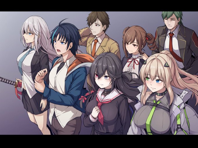 遊ばせてもらってるTRPGの集合FA☺️ うちの子は右下。 