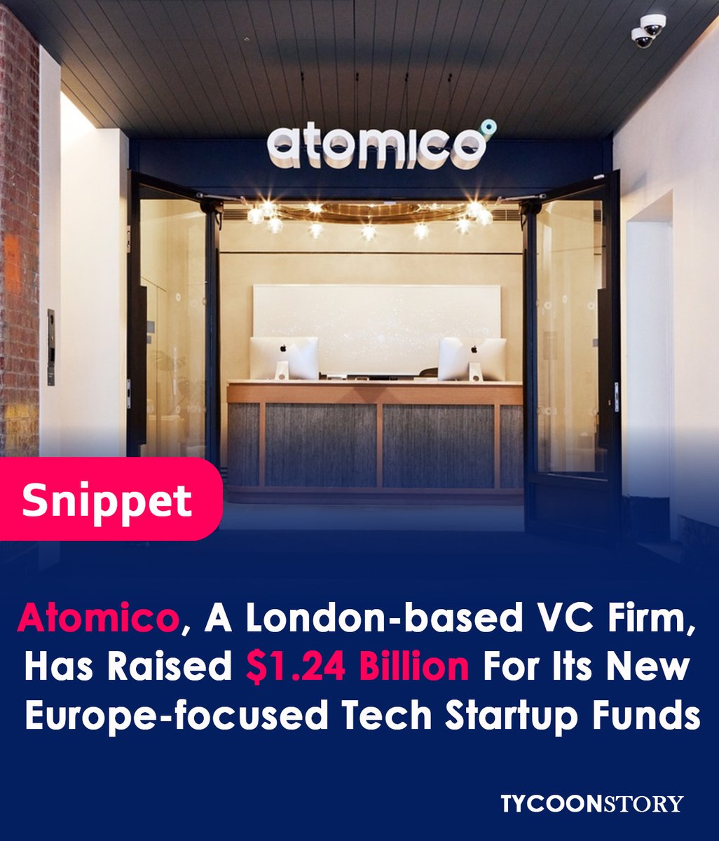 TycoonStoryCo's tweet image. Atomico raised $1.24 billion for new Europe-focused tech-startup funds
#Atomico #techstartup #enterprisesoftware #techstartups #europetech #startupfunding #deeptech #sustainabilitytech #techinvestment
#startupgrowth #innovationecosystem 
tycoonstory.com