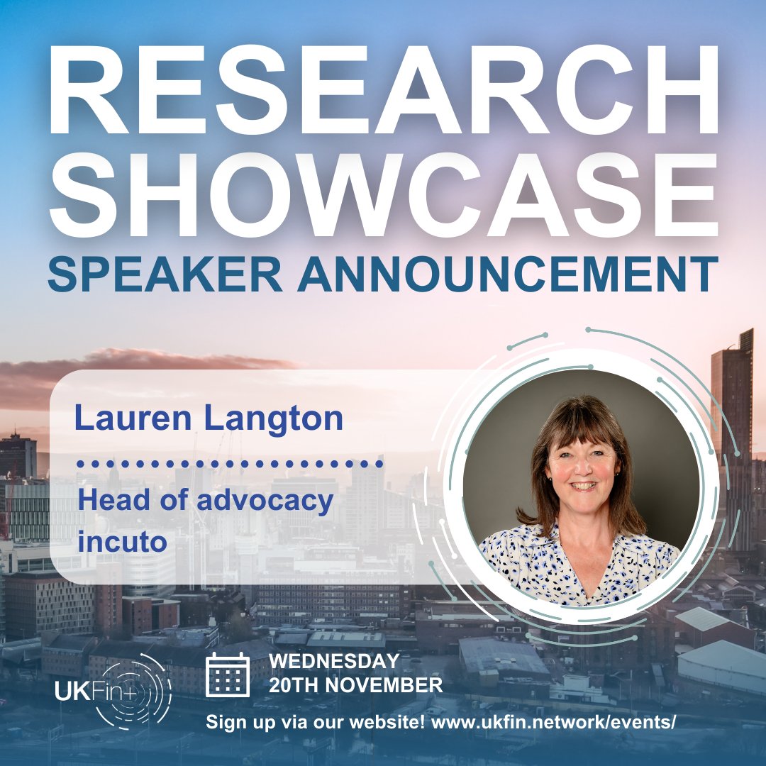 Happy Monday, we’re excited to kick off the week with some good news! We’re pleased to announce the first of our keynote speakers for the UKFin+ Research Showcase: Lauren Langton. The event will be on 20.11.24 in Manchester. Sign up here: ukfin.network/ukfin-research…
