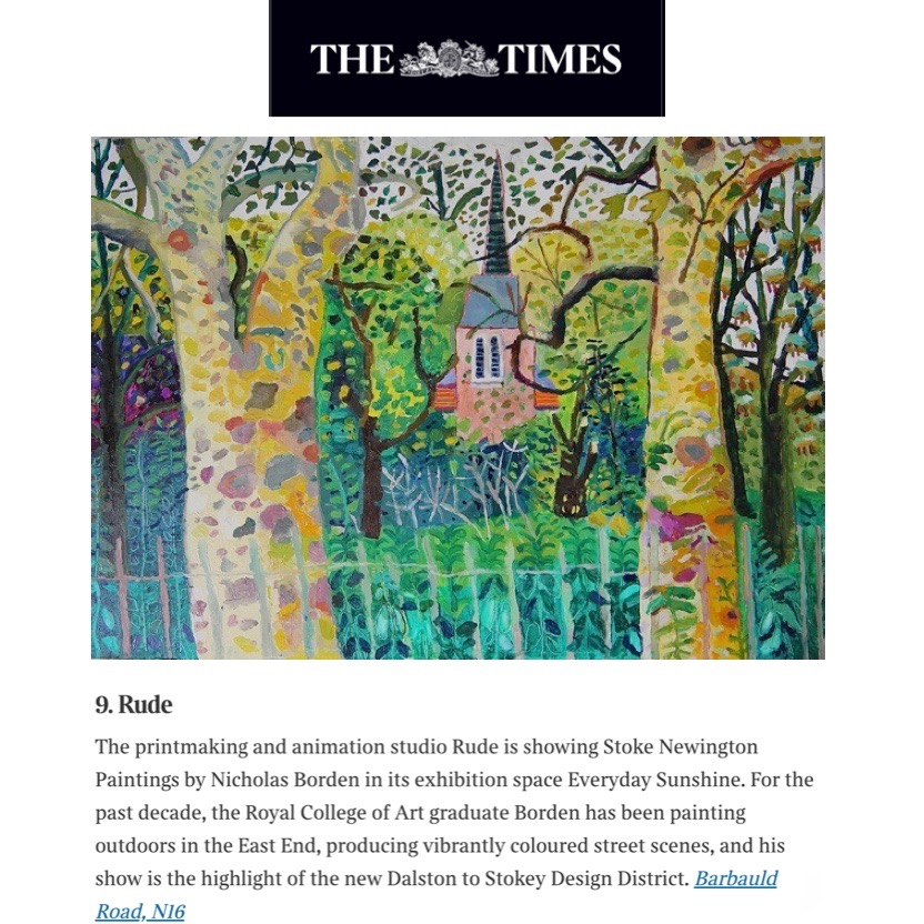 Congratulations to Nicholas Borden, his new exhibition is chosen by <a href="/thetimes/">The Times and The Sunday Times</a> as one of must-see events of the London Design Festival! @l_d_f 

All welcome at the opening this Thursday 12 September from 6:30pm at
EVERYDAY SUNSHINE, 40 Barbauld Rd, N16
spitalfieldslife.com/2024/09/05/nic…