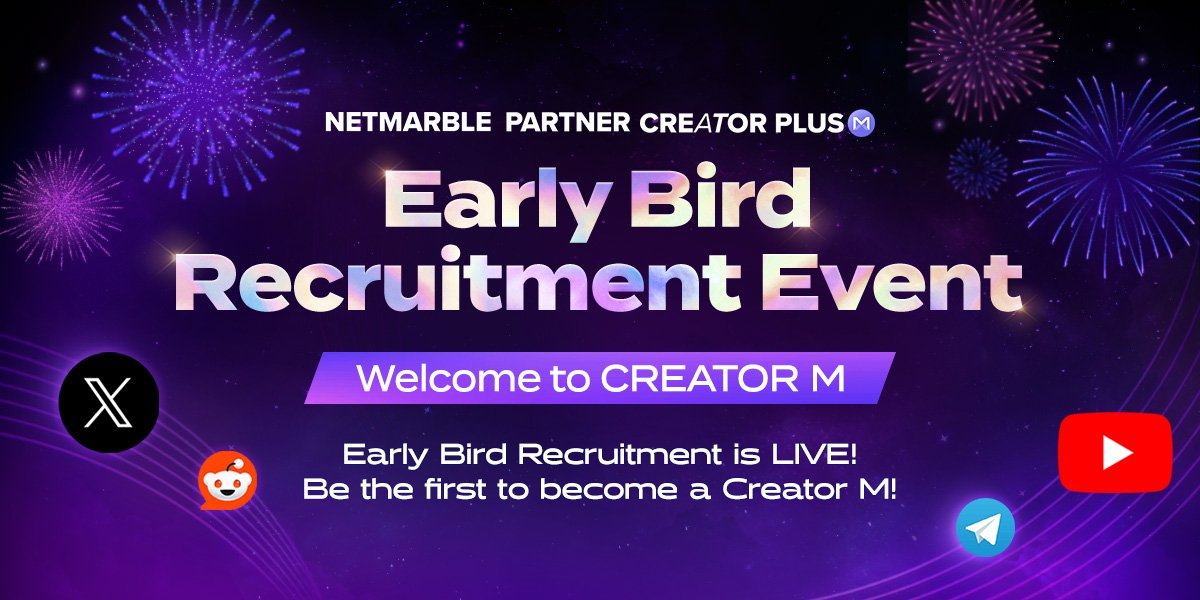 CodrinSV's tweet image. 🚀 Excited to join the Creator M Early Bird Recruitment! 🎉 
This program by @Netmarble and @MARBLEXofficial incentivizes creators like me to grow alongside our supporters. If you’re passionate about gaming, now’s the time to get involved and earn Partner Points before the…