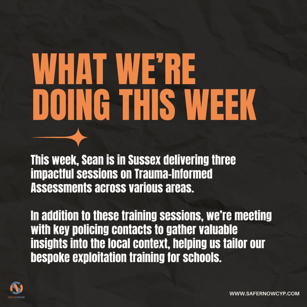 🚨 What We’re Doing This Week 🚨

This week, Sean is in Sussex delivering three impactful sessions on Trauma-Informed Assessments across various areas. These sessions explore where the power lies within words, what alternatives can be used and how we can ensure compassion in all