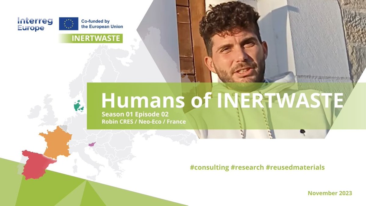 ▶ NEW EPISODE OF HUMANS OF INERTWASTE!

👋 Robin CRES works for Neo-Eco, one of the stakeholders of <a href="/MaRegionSud/">Région Sud</a>.  He had the opportunity to join our first Transnational Learning Journey and tells us about it.

📺 Watch this episode: interregeurope.eu/inertwaste/new…