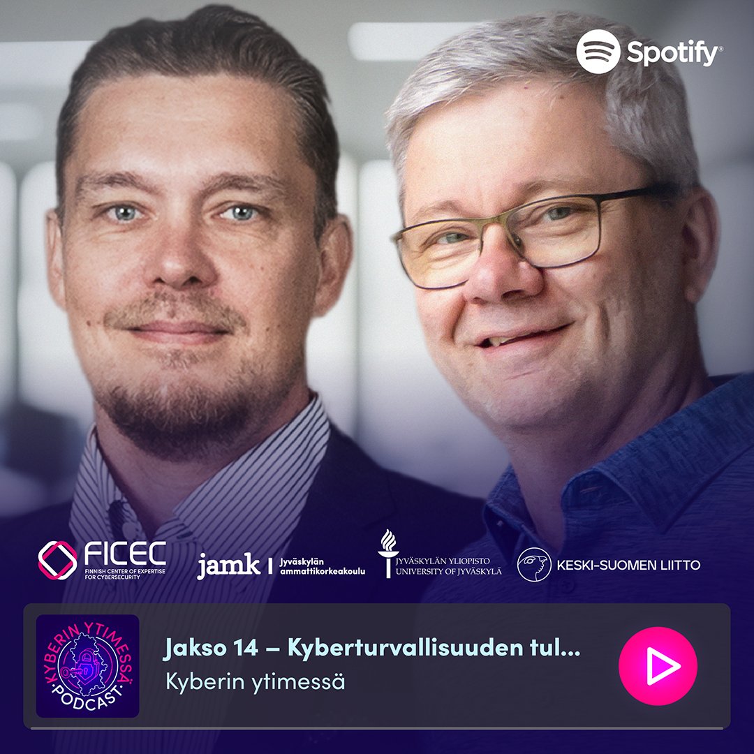 Miltä näyttää kyberturvallisuuden ja Jyväskylä Security Technologyn (JYVSECTEC) tulevaisuus 2030? Tulevaisuuteen varaudutaan osaamista ja tietoisuutta ylläpitämällä, osaavalla henkilöstöllä sekä tutkimus- ja kehityshankkeilla. Kuuntele Kyberin ytimessä 🎧 
podcasters.spotify.com/pod/show/kyber…