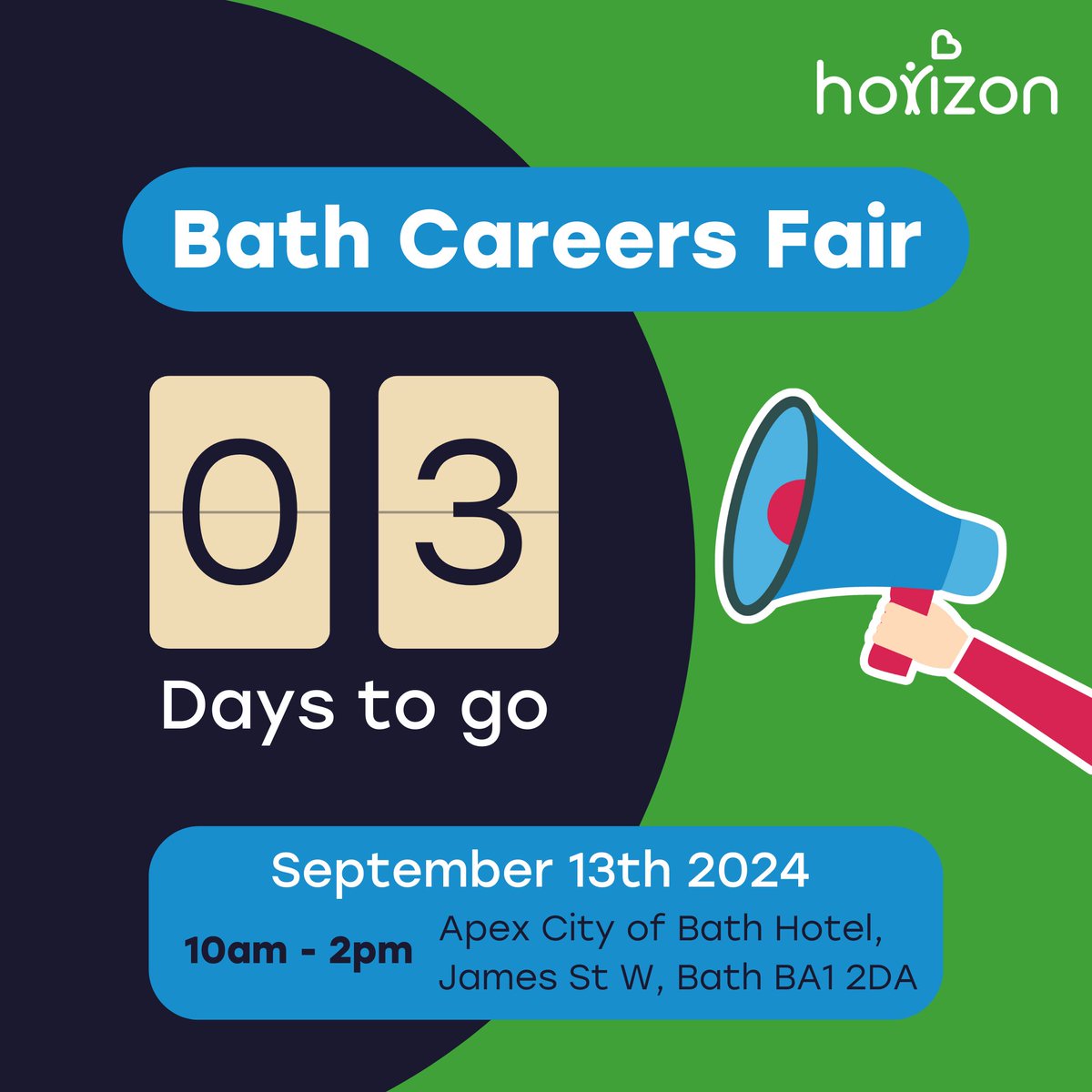 Horizon Care & Education (@tweetsofhorizon) on Twitter photo ✨ Only 3 days to go until the <a href="/UKCareersFair/">The UK Careers Fair</a> in Bath—see you on Friday!
Come along to the Apex City of Bath Hotel from 10am-2pm, to learn more about the fantastic opportunities available in our children’s homes, specialist schools, and supported accommodation services. ✨ Only 3 days to go until the <a href="/UKCareersFair/">The UK Careers Fair</a> in Bath—see you on Friday!
Come along to the Apex City of Bath Hotel from 10am-2pm, to learn more about the fantastic opportunities available in our children’s homes, specialist schools, and supported accommodation services.