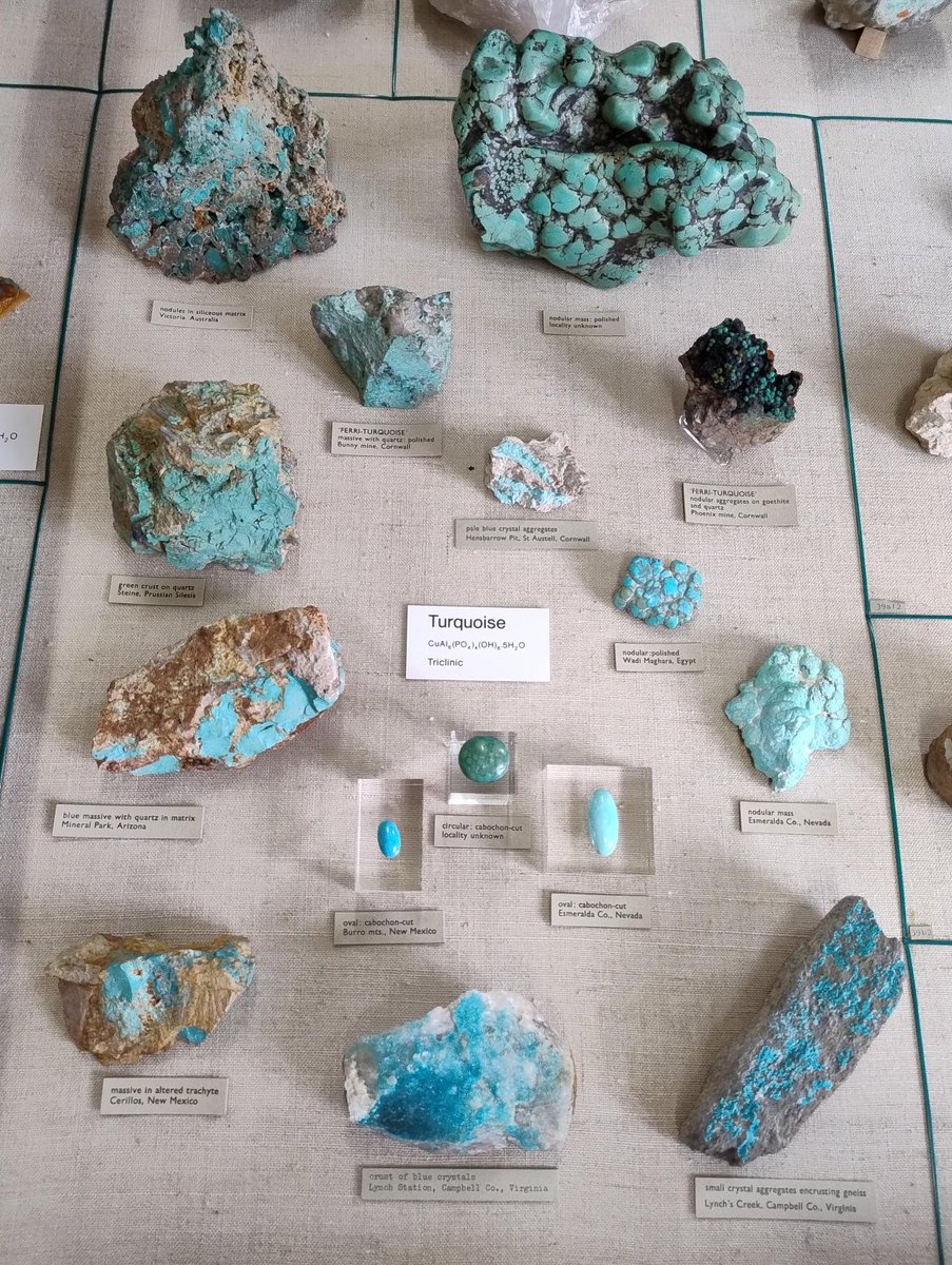 Rhodochrosite is a manganese carbonate mineral and turquoise is a hydrated copper phosphate. Which one gets your vote? #MineralMonday #MinCup24