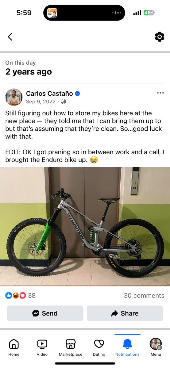 My Facebook Memories are now ex-bikes not ex-girlfriends anymore.