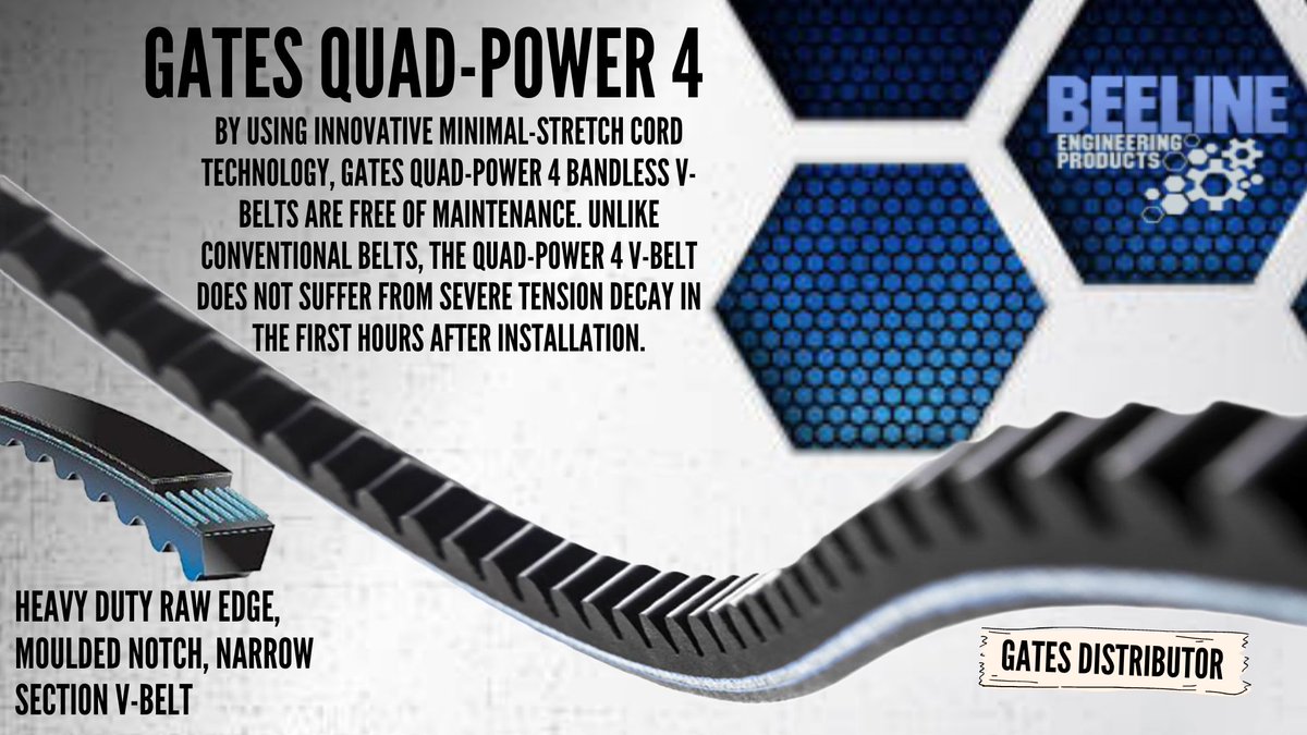 BeelineSales's tweet photo. Looking for a High Quality #industrial V-Belt for your specific Application? Quadpower 4 is one of the best in the business. 

#lathe
#milling
#millingmachine
#powertools
#automobileengines
#airconditioningcompressor
#powerstreeringpump
#alternator

https://t.co/LIR8slN99c https://t.co/8ok72uuM6W