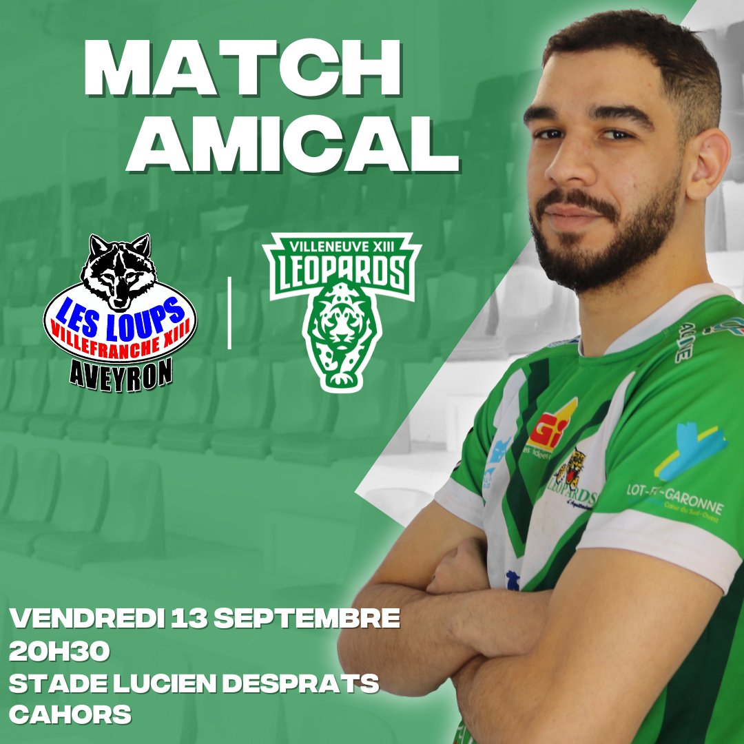 Villeneuve XIII Rugby League (@villeneuvexiii) on Twitter photo Avant de recevoir le samedi 21 septembre prochain le XIII Limouxin lors de la premiรจre journรฉe du Super XIII, les Lรฉopards se rendront ce vendredi ร Cahors pour disputer un match amical face ร <a href="/Villefranche13A/">Villefranche XIII-Aveyron</a> . Avant de recevoir le samedi 21 septembre prochain le XIII Limouxin lors de la premiรจre journรฉe du Super XIII, les Lรฉopards se rendront ce vendredi ร Cahors pour disputer un match amical face ร <a href="/Villefranche13A/">Villefranche XIII-Aveyron</a> .