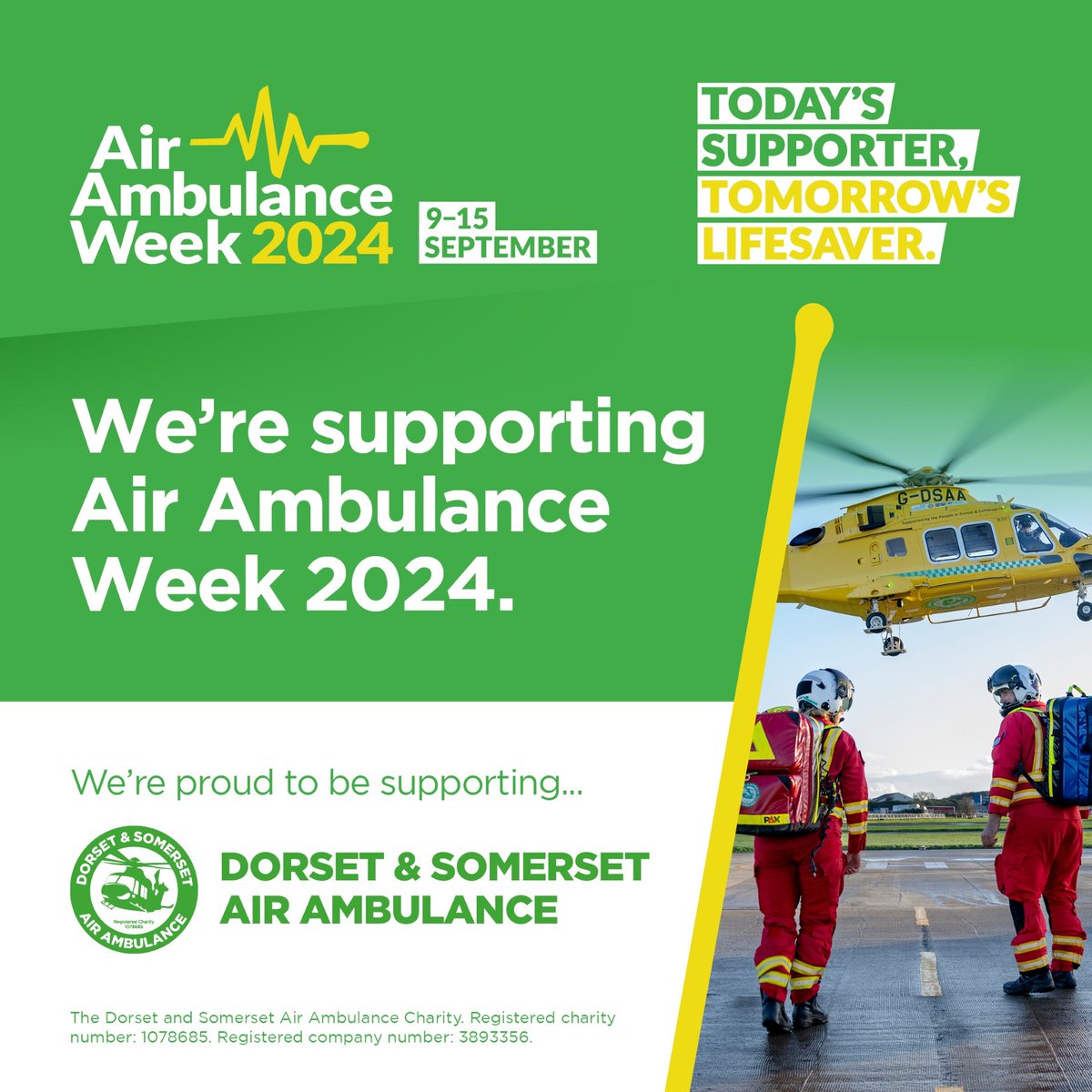 Plumbase Yeovil (@plumbaseyeovil) on Twitter photo It’s #AirAmbulanceWeek and we’re proud to support <a href="/dsairambulance/">Dorset and Somerset Air Ambulance (DSAA)</a>! Every second counts in an emergency and their life-saving work ensures critical care reaches those in need. Join us in raising awareness and helping to keep them flying! #AAW2024 It’s #AirAmbulanceWeek and we’re proud to support <a href="/dsairambulance/">Dorset and Somerset Air Ambulance (DSAA)</a>! Every second counts in an emergency and their life-saving work ensures critical care reaches those in need. Join us in raising awareness and helping to keep them flying! #AAW2024