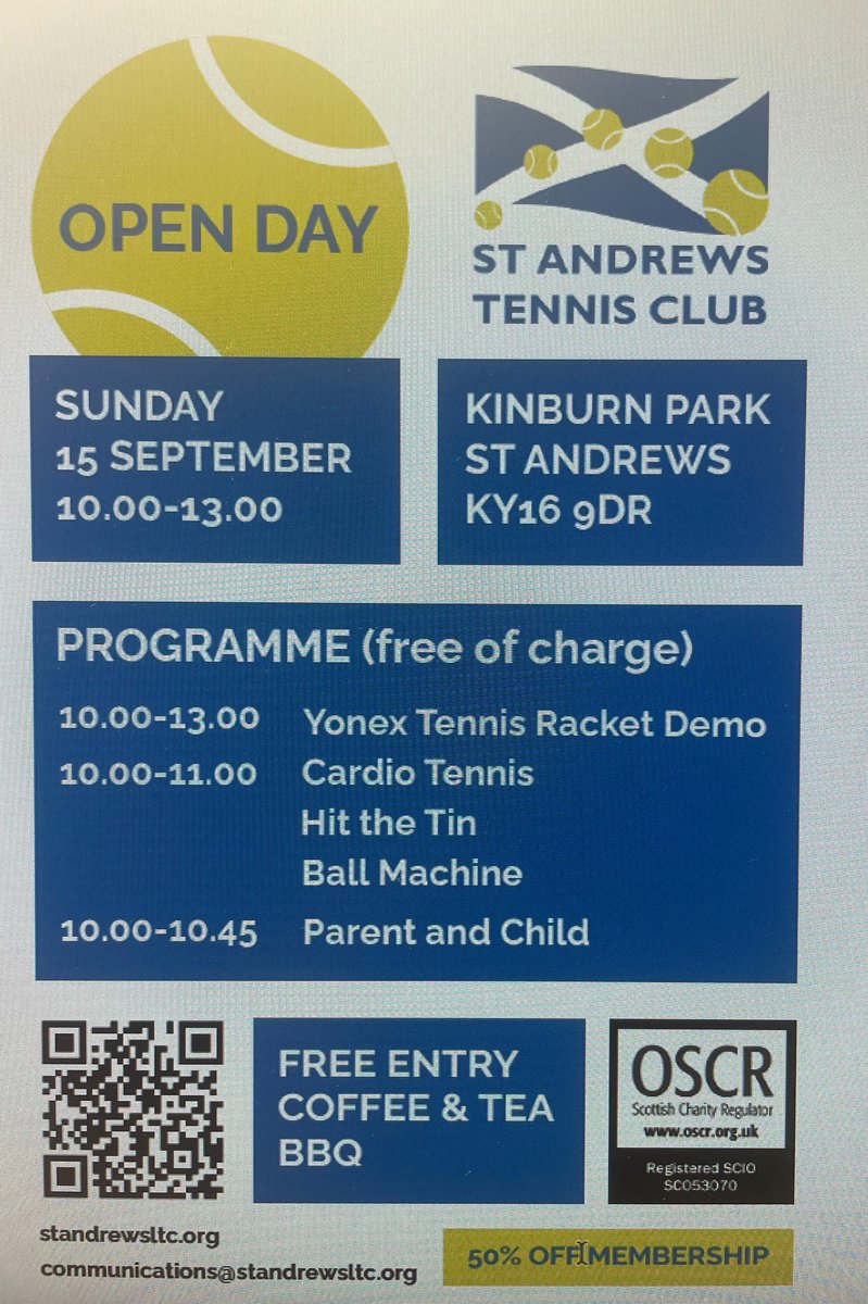 Bernhard Struck (@bernhardstruck) on Twitter photo Welcome to our St Andrews LTC tennis Open Day 15 September, 10am, free tennis, discounted membership, tea & coffee .<a href="/Madrascollege/">Madras College</a> .<a href="/StAndrewsCit/">St Andrews Citizen</a> .<a href="/standrews_live/">St Andrews Live</a> .<a href="/StAndrewsNow/">St Andrews Now</a> .<a href="/Madrascollege/">Madras College</a> .<a href="/tourismstandrew/">Tourism St Andrews</a> .<a href="/RandA/">The R&A</a> .<a href="/standrewsunion/">St Andrews Students' Association</a> .<a href="/FairmontStA/">Fairmont St Andrews</a>
standrewsltc.org Welcome to our St Andrews LTC tennis Open Day 15 September, 10am, free tennis, discounted membership, tea & coffee .<a href="/Madrascollege/">Madras College</a> .<a href="/StAndrewsCit/">St Andrews Citizen</a> .<a href="/standrews_live/">St Andrews Live</a> .<a href="/StAndrewsNow/">St Andrews Now</a> .<a href="/Madrascollege/">Madras College</a> .<a href="/tourismstandrew/">Tourism St Andrews</a> .<a href="/RandA/">The R&A</a> .<a href="/standrewsunion/">St Andrews Students' Association</a> .<a href="/FairmontStA/">Fairmont St Andrews</a>
standrewsltc.org