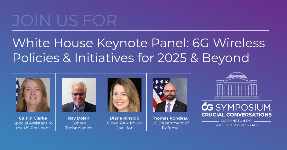 6GWorld (@6gworld) on Twitter photo Great to have input from <a href="/WhiteHouse/">The White House</a>, <a href="/DeptofDefense/">Department of Defense 🇺🇸</a>, <a href="/Cohere_4G_5G/">Cohere Technologies</a> and <a href="/openRANpolicy/">Open RAN Policy Coalition</a> for a discussion kicking off #6GSymposium day 2, Sep 24th: agenda and tickets at 6gworld.com/6gsymposium/ Great to have input from <a href="/WhiteHouse/">The White House</a>, <a href="/DeptofDefense/">Department of Defense 🇺🇸</a>, <a href="/Cohere_4G_5G/">Cohere Technologies</a> and <a href="/openRANpolicy/">Open RAN Policy Coalition</a> for a discussion kicking off #6GSymposium day 2, Sep 24th: agenda and tickets at 6gworld.com/6gsymposium/