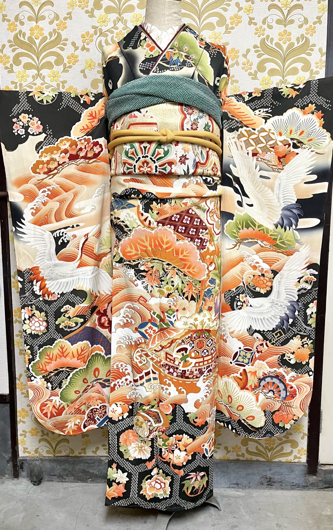 アンティーク 丸帯 65年前の物