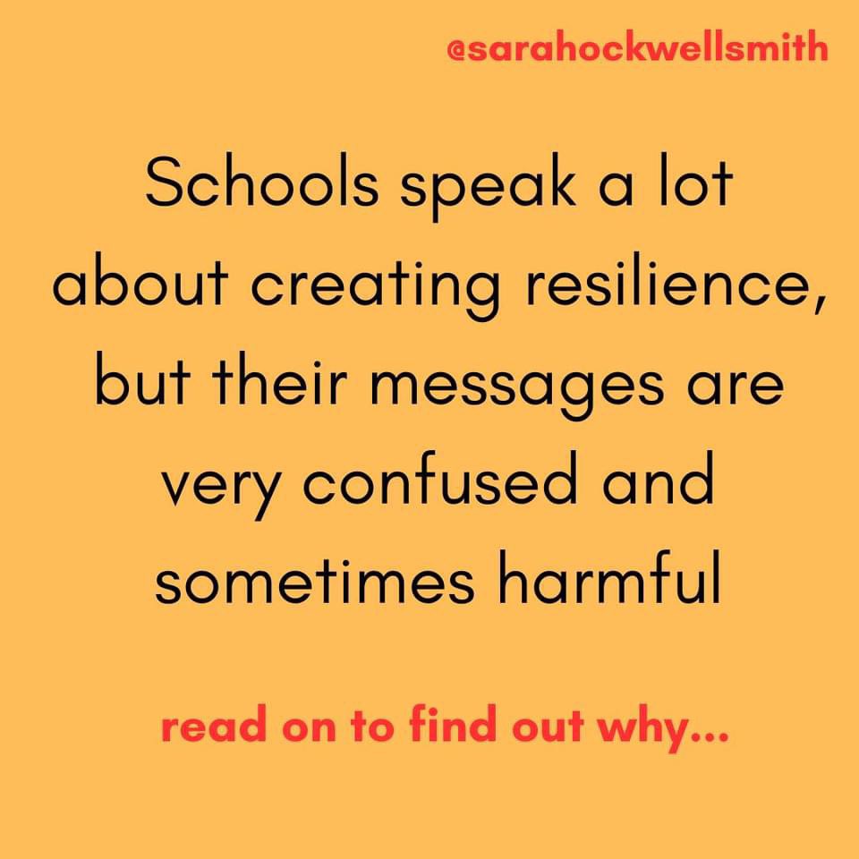 TheBabyExpert's tweet image. RESILIENCE - a thread 🧵 

1. Schools often speak of 'resilience'. They say that it is important to raise children who are resilient enough to withstand the world as adults.

#attendancematters #education #educationmatters #childism #gentleparenting