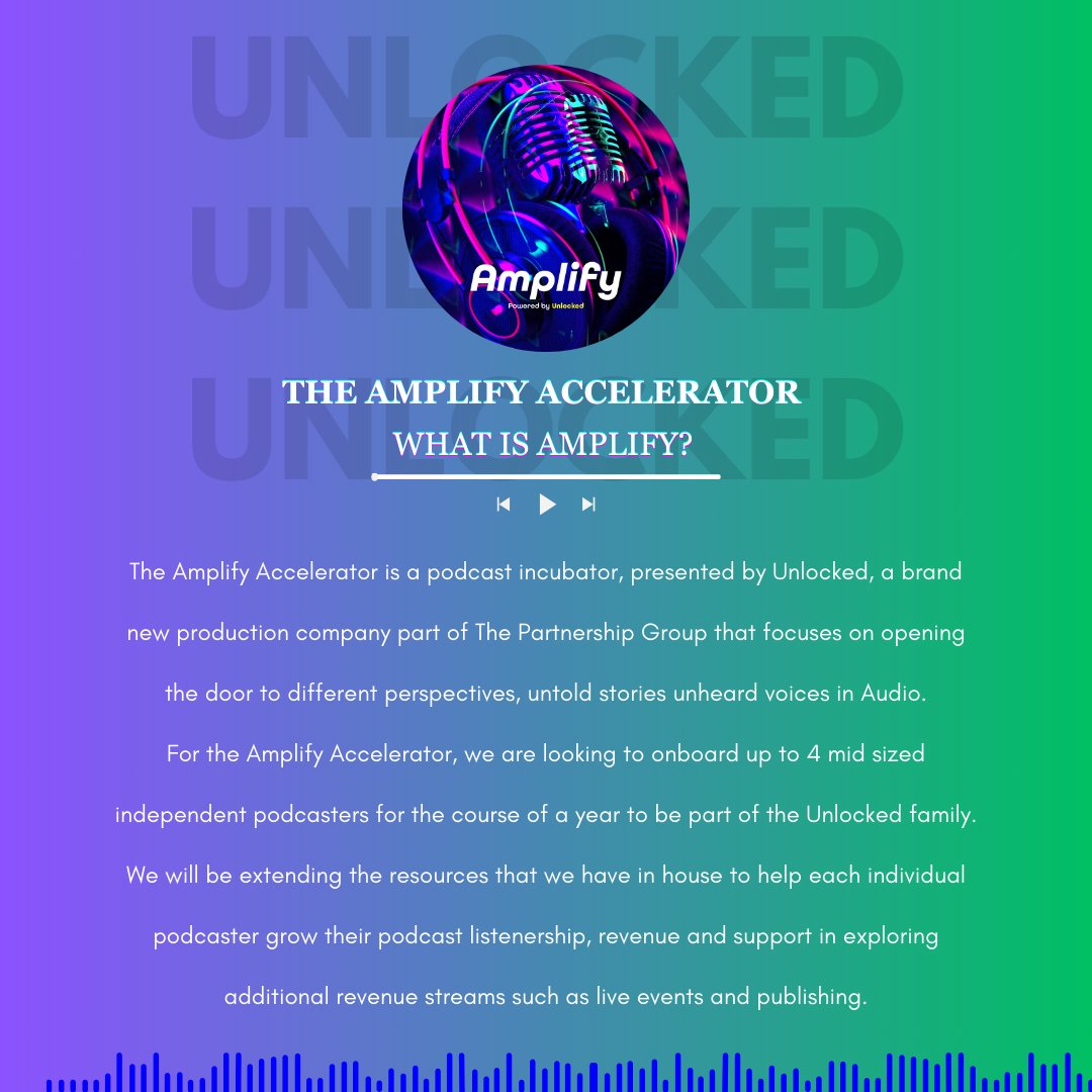 ✨Announcing Amplify! An accelerator programme for independent podcasters. ✨If you're a mid sized always on indie show, I want to hear from you!