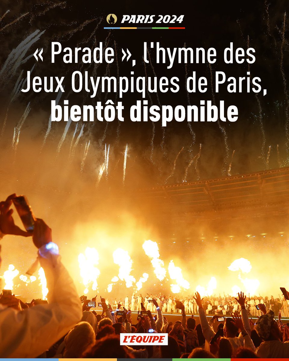 lequipe's tweet image. Thierry Reboul, le directeur des cérémonies des JOP, a annoncé auprès de « Ouest-France » que « Parade », l'hymne officiel des Jeux Olympiques composé par Victor Le Masne, serait disponible vendredi sur les plateformes musicales ow.ly/L0ja50Tjb4E

#Paris2024