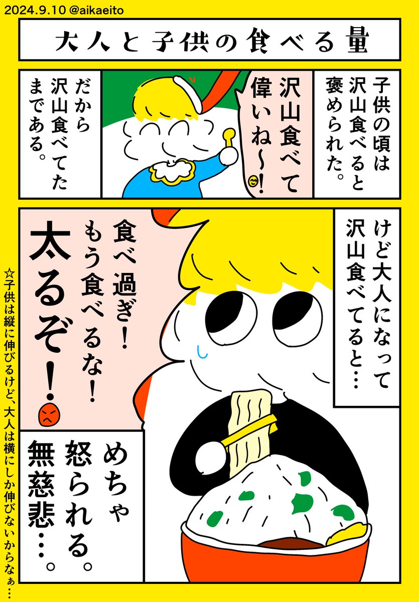 大人と子供の食べる量