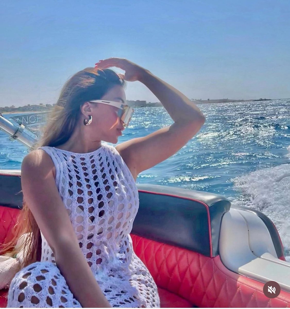 CarvanStar's tweet image. احدث ظهور ل ساره سلامة فى مركب 🌊💙