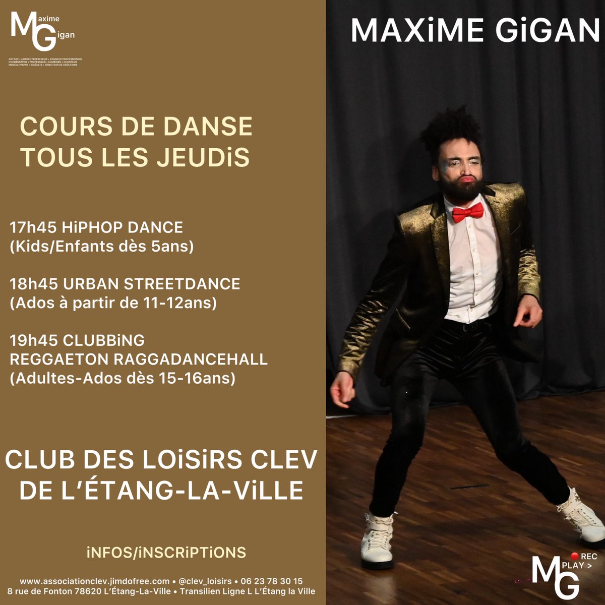 maximegigan's tweet photo. 🕺🏻Teaching #hiphop #streetdance #reggaeton every thursdays in @clev_loisirs Club des Loisirs CLEV l’Étang-la-Ville📍
🤟👟💣💛Check on website and join us https://t.co/LKBTuraTTd
📸 Picture by @mgplayrec
#maximegigan #class #backtoschool #dance #paris #etanglaville #clev_loisirs https://t.co/Xolxui85QK