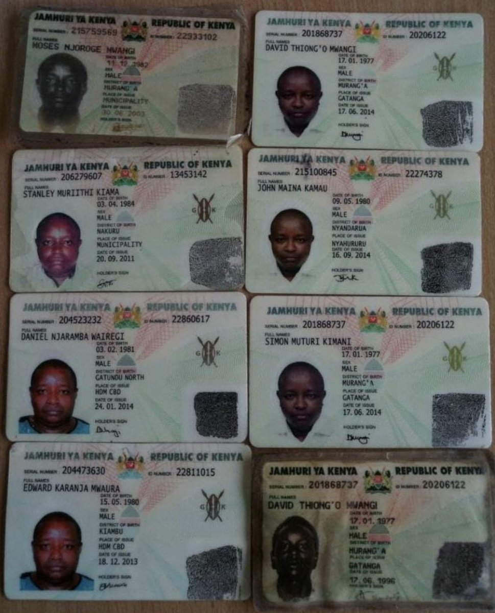 This is how Ruto has been stealing elections, over 20 IDs belonging to one person, same photo, different ID numbers and same fingerprints. Just in case you thought you’ve seen a lot.
#RutoMustGo