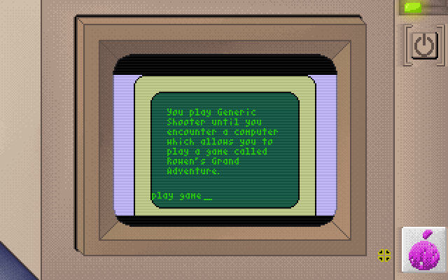 I can now proudly boast having made the only game with an infinite loop meta joke.

Things have been going smoothly with Rowen's Grand Adventure.
I'm nearly onto the beta testing phase.

#indiedev #gamedev #indiegame #adventuregame #Announcement #pointandclick