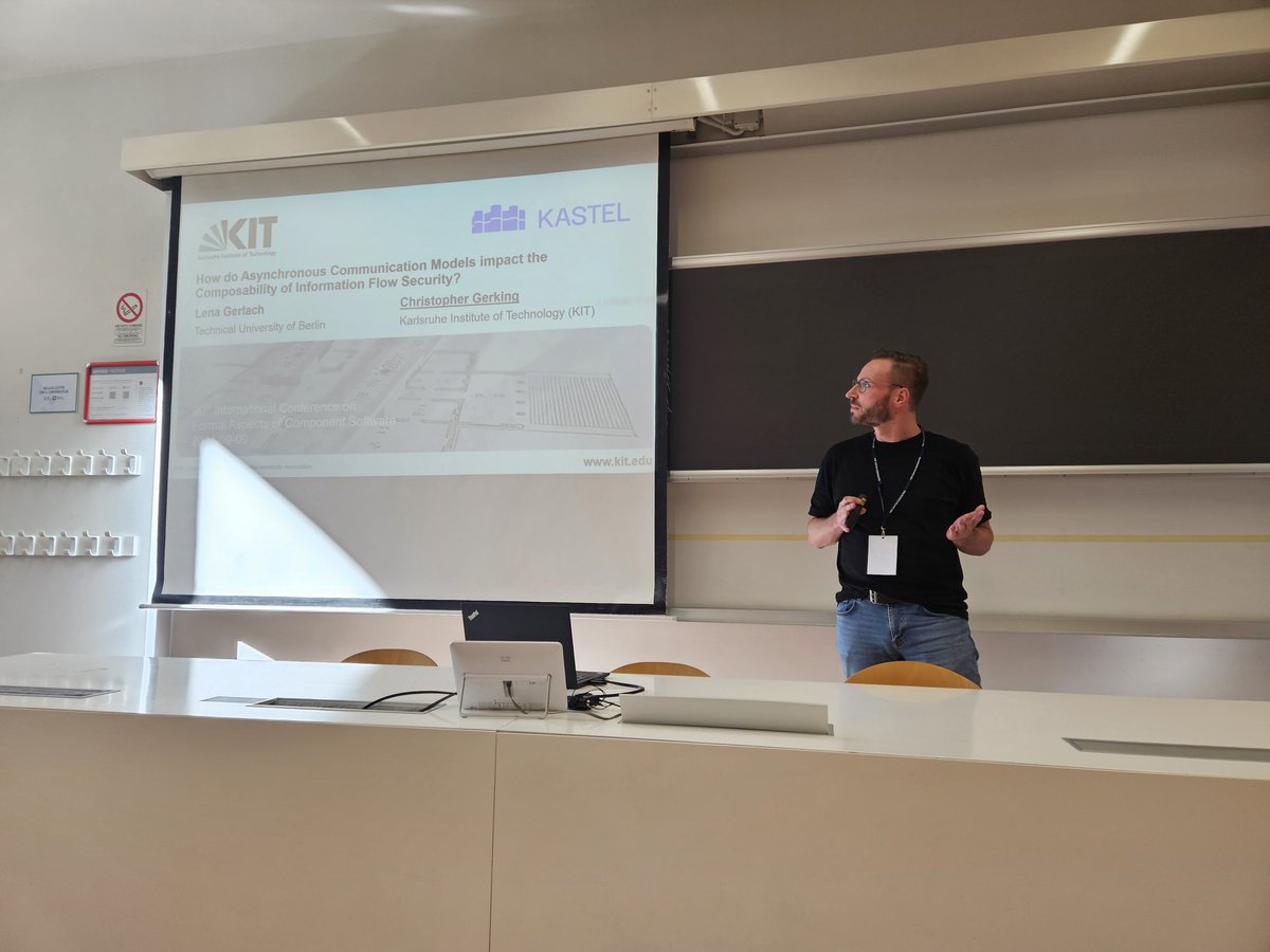 Last talk of today is given by Christopher Gerking and is about How do Asynchronous Communication Models impact the Compositionality of Information Flow Security
