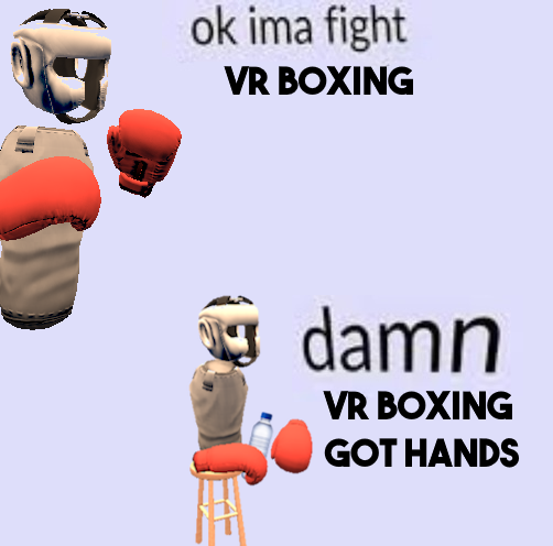 PunchBuddiesVR's tweet photo. it turns out making a VR game where you punch to move actually makes your muscles sore while developing, who would've guessed? 💪😩💦 https://t.co/MsEDwtNLOo