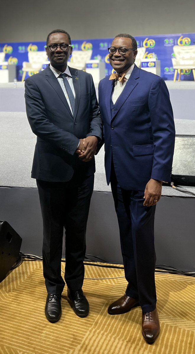 Honored to share a moment with Dr. <a href="/akin_adesina/">Dr. Akinwumi A. Adesina, CON, CGH</a>, President of <a href="/AfDB_Group/">African Development Bank Group</a>, as we celebrate 60 years of impact. He never hesitates to take a photo with anyone, and I’ve been lucky to collect a few over the years. Grateful to be part of this journey with such an inspiring leader.