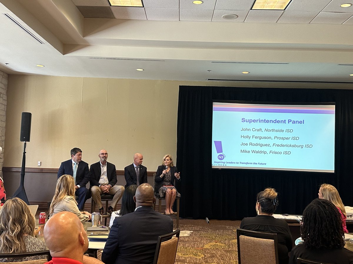 GriselRwallace's tweet photo. Always a treat to hear from Texas superintendents! The principals enjoy their perspectives and experiences. #tvpvi #educator #leader ⁦@NISD⁩ ⁦@ProsperISD⁩ ⁦@friscoisd⁩ https://t.co/JRczMYWx2o