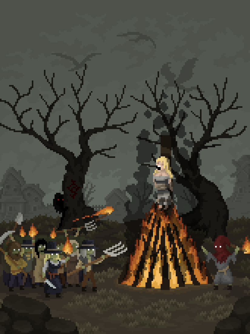 Mana_Watchers's tweet photo. There's no saving the witch now, but you can still help me by leaving a like!🔥

And if you're into dark fantasy, witchcraft, and metroidvania games, hit follow!🖤

#gamedev #indiegame #pixelart #solodev @Mana_Watchers https://t.co/sPb66lvEEf