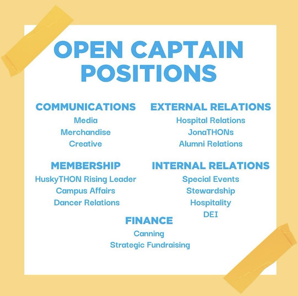 Looking to be more involved with HuskyTHON?!?!? CAPTAIN AND MORALE APPLICATIONS NOW OPEN!!! We want YOU 🫵 to apply!! 
Applications can be found using the link in our link tree!
Applications close 9/22 at midnight.